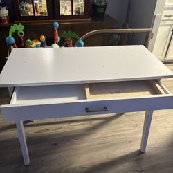 White Desk With Drawer
