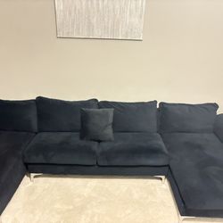 Black Velvet Couch
