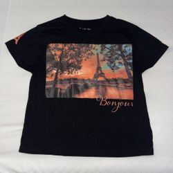 Black Paris Eiffel Tower Graphic T-Shirt