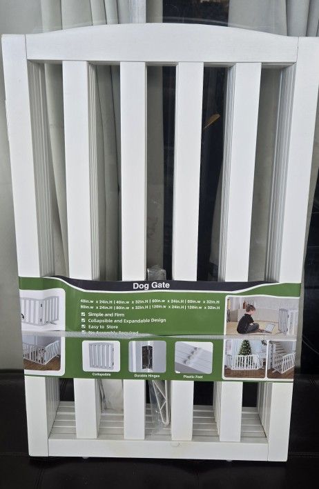 NEW 6 Panels Freestanding Dog Gate Indoor, Doggie Gate Foldable Dog Gates