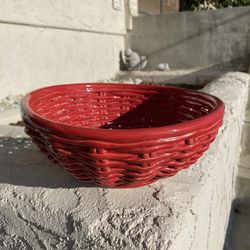 Red Ceramic Weaved Bowl