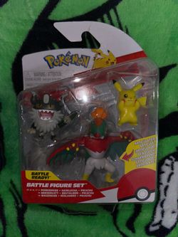 Pokemon Battle Figure Pack Perrserker Hawlucha Pikachu New