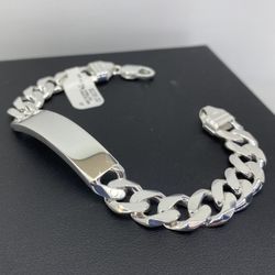 Sterling Silver 8” Cuban ID Bracelet 11mm 42.9g 134613 6