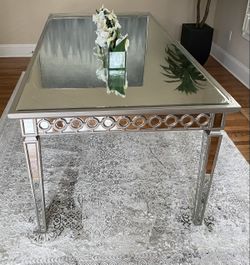 Large mirror dining table