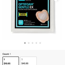 1 Optifoam Gentle Ex Silicone Faced Foam And Border  7×7 Sacral 