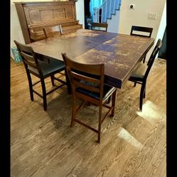 Free Butterfly Table  With 6 Mismatched Barstools Put Dinning Kitchen