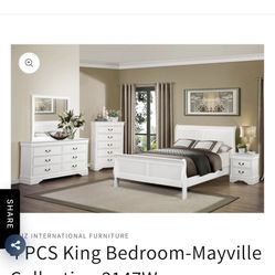New King Bedroom Set 4 Pieces 