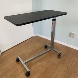 Rolling Desk Adjustable Height Medical Bed Table Health Office