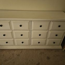 Antique White Wooden Dresser