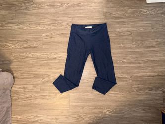 Outdoor Voices Flex Crop Leggings Navy Blue Womens Sz Large Stretch Athletic Gym