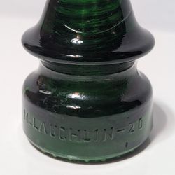 Vintage McLaughlin 20 Green Glass Insulator Dome Top Power Pole Collectible 