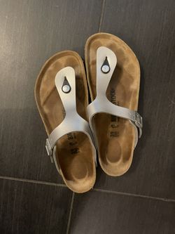 Silver Birkenstock Size 8 1/2 Or 39