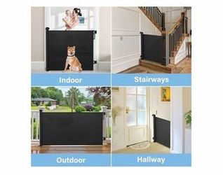 PRObebi Retractable Baby Gate 54" W × 34" H, Black