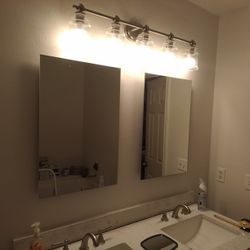 Delta Rectangular Standard Float Mount Frameless Bathroom Vanity Mirror 28x19