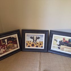 Cow - Farm prints - matted & framed 