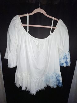 Blank NYC Off-the-shoulder Tie-dye Shirt 