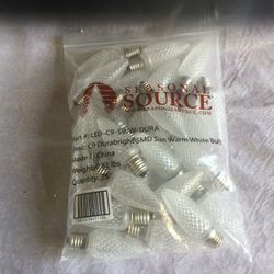 $10.00 Durabright C9 LED Shatterproof Durabright SMD Sun Warm White Christmas Lights Replacement Bulbs 25 PacK. South Gate