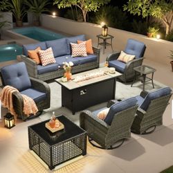 Brand New Patio Outdoor Furniture Set With Fire Pit 