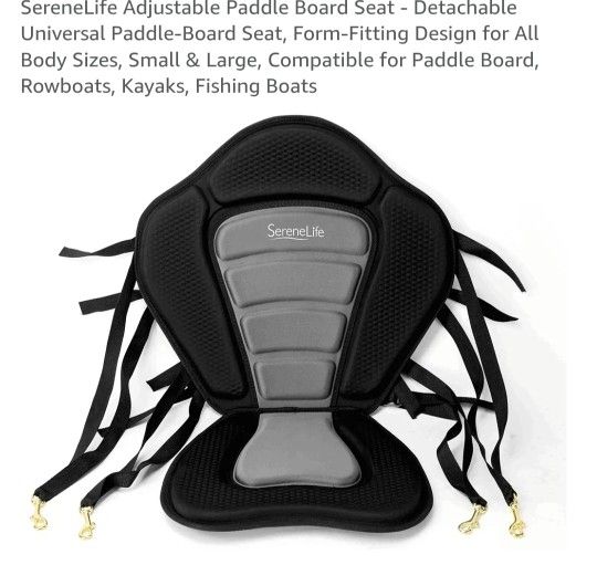 SereneLife Adjustable Paddle Board Seat - Detachable Universal Paddle-Board Seat, Form-Fitting Design for All Body Sizes, Small & Large, Compatible fo