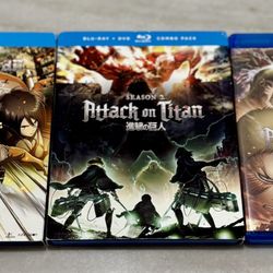 Attack On Titan Blu-Ray Collection Lot Season, 1-3