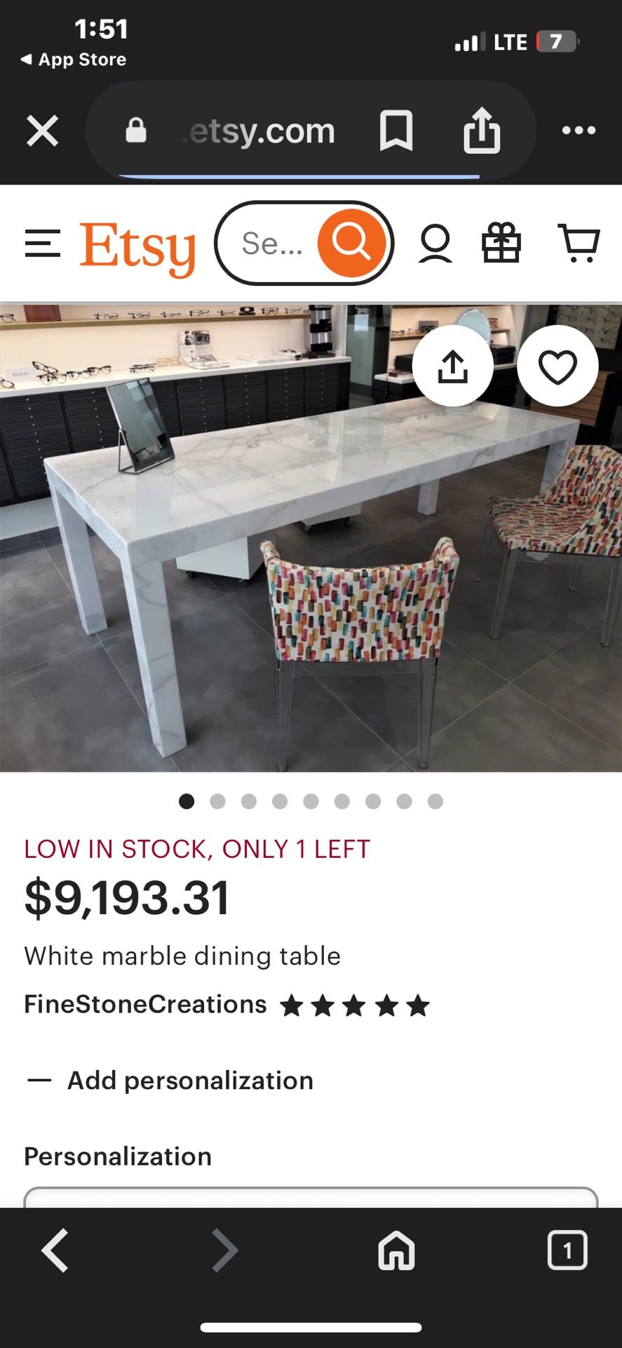 Beautiful Marble Dining Table 