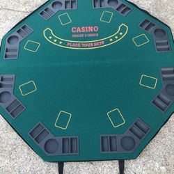 8 Player Octagon Folding Poker/Blackjack Table