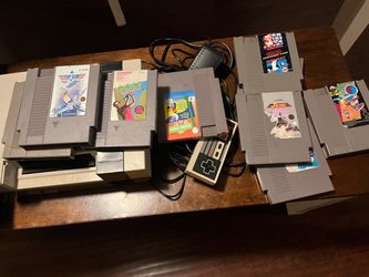 Nintendo NES Console with Games and Controller
