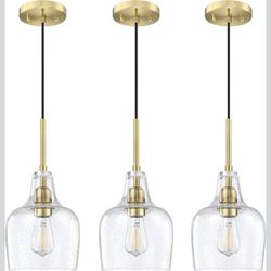 Brand New 3 Pack 1 Light Indoor Hanging Kitchen Island Pendant Lights