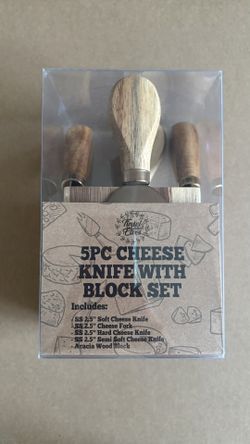 5 piece cheese knife set