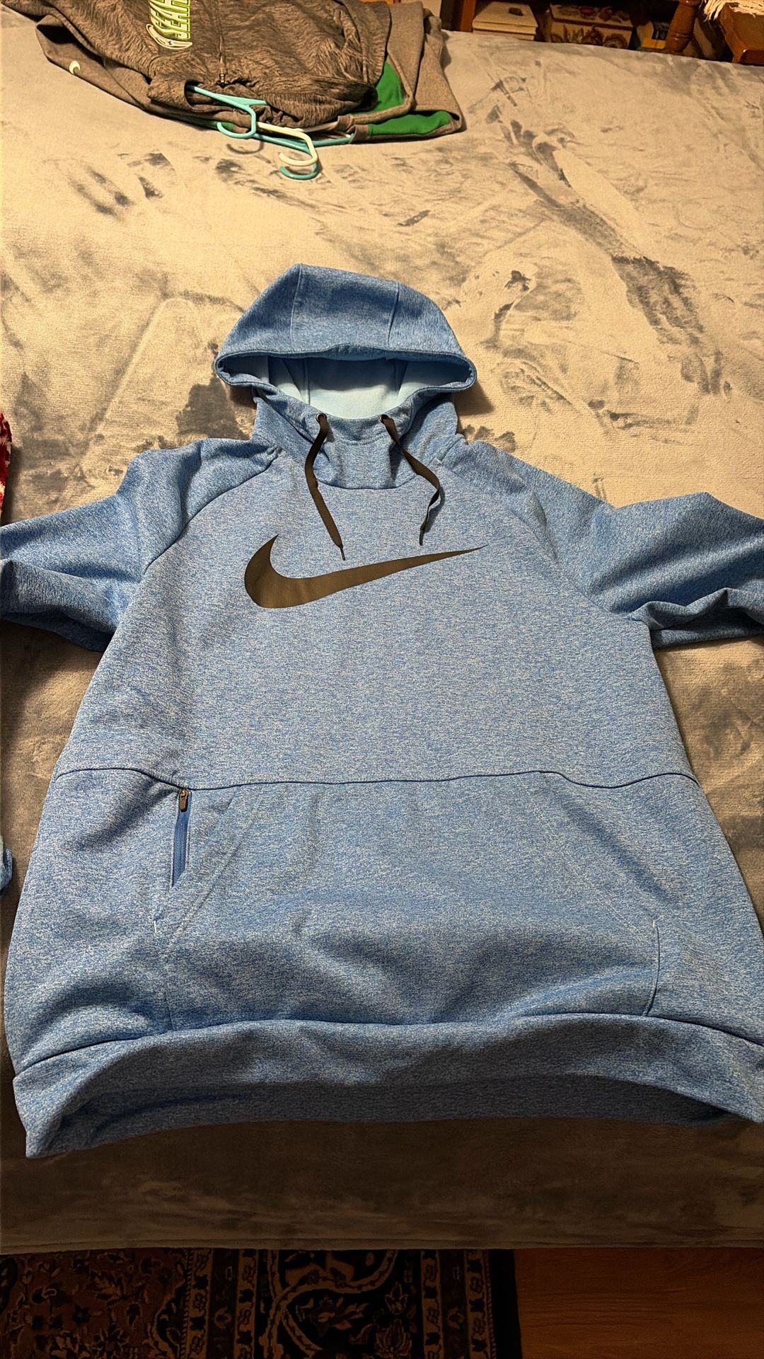 Nike Mens Therma Fit Blue Pullover Fleece Training Hoodie