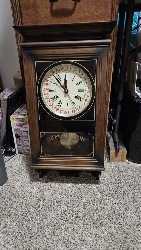 Vintage Elgin Regulator Wall Clock