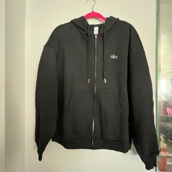 ALO Black Full Zip Hoodie - New with Tags - Sizes S ，M，L