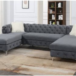 3 PC SET NEW IN BOX ☎️ 1714586,2564 UPHOLSTERY VELVET. GREY NEW IN BOX ☎️ 1714586,2564