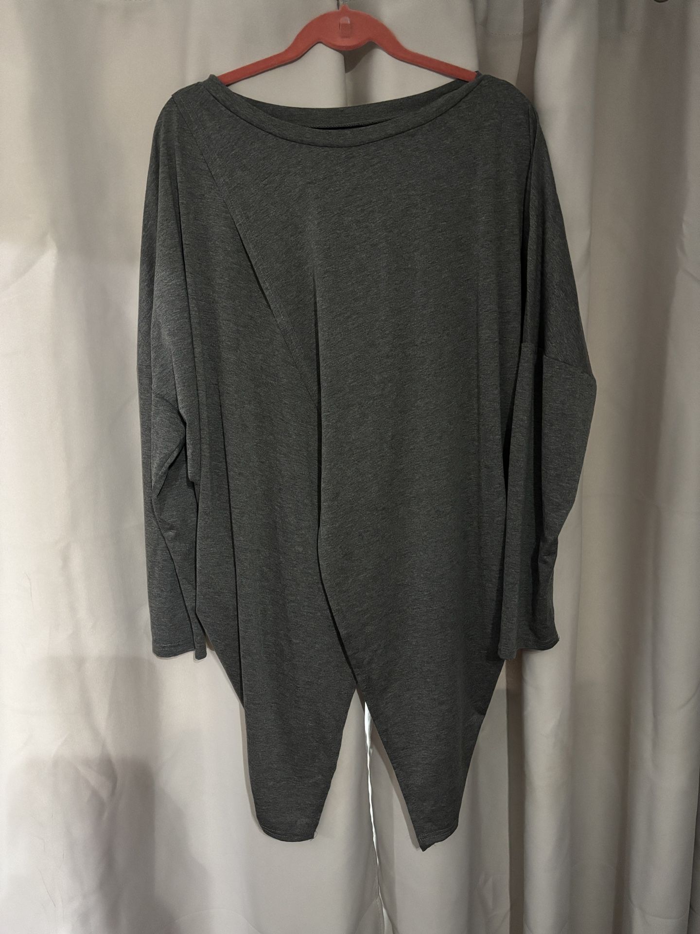 Grey asymmetrical long sleeve top #asymmetrical #longsleeve