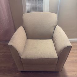 Soft tan fabric chair