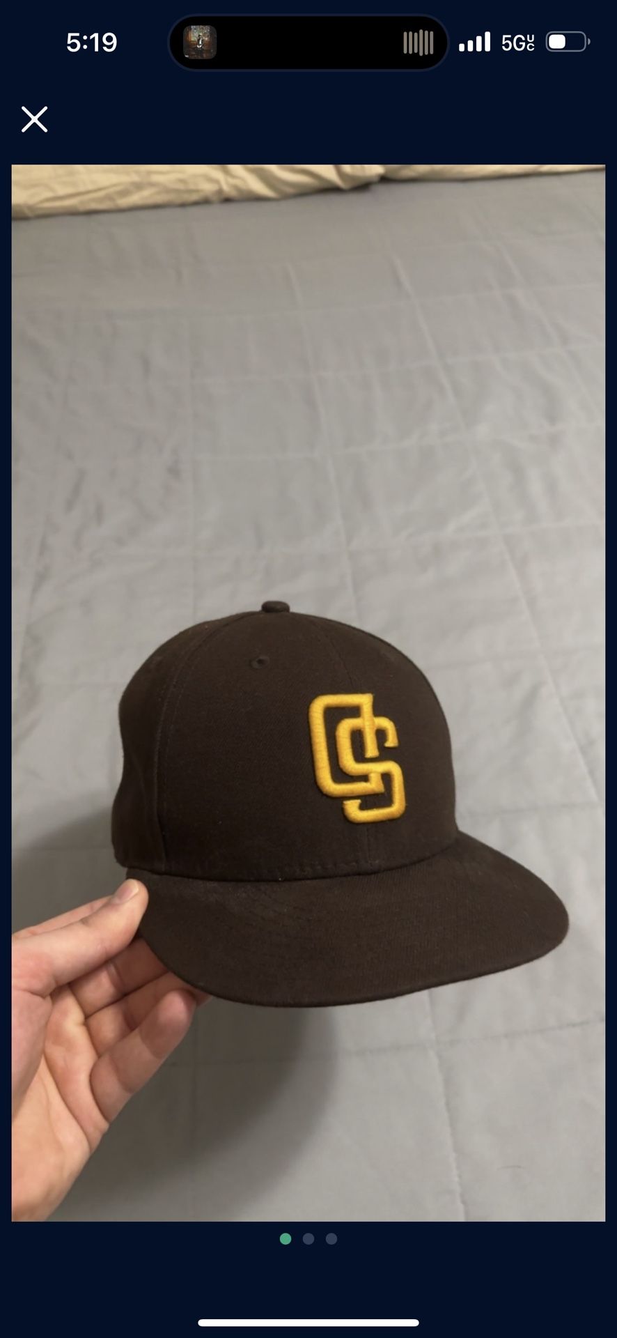 San Diego Padres Hat Upside Down Logo Size 7 3/8