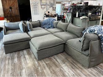 Anabei 6 Seater Couch + 3 Ottomans