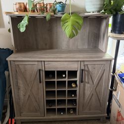 Bar Cabinet- Home Source (brand), Grey Wash (color)