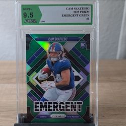 Panini 2025 Prizm Emergent Green Prizm #1 Cam Skattebo RC New York Giants