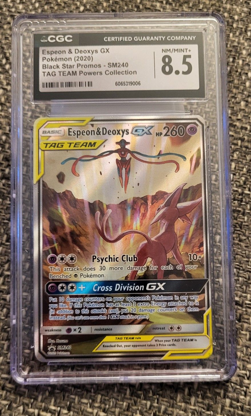Espeon & Deoxys GX SM240 CGC 8.5