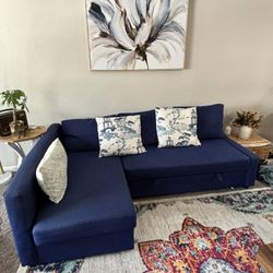 50% OFF!! IKEA- Sleeper Sectional Sofa Bed 3 seat with Storage Blue