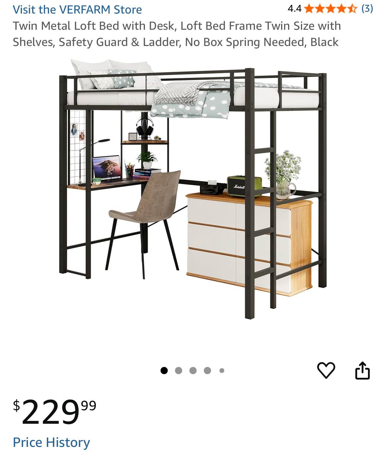 Twin Bed Frame Loft Bed With Desk New In Box Never Opened