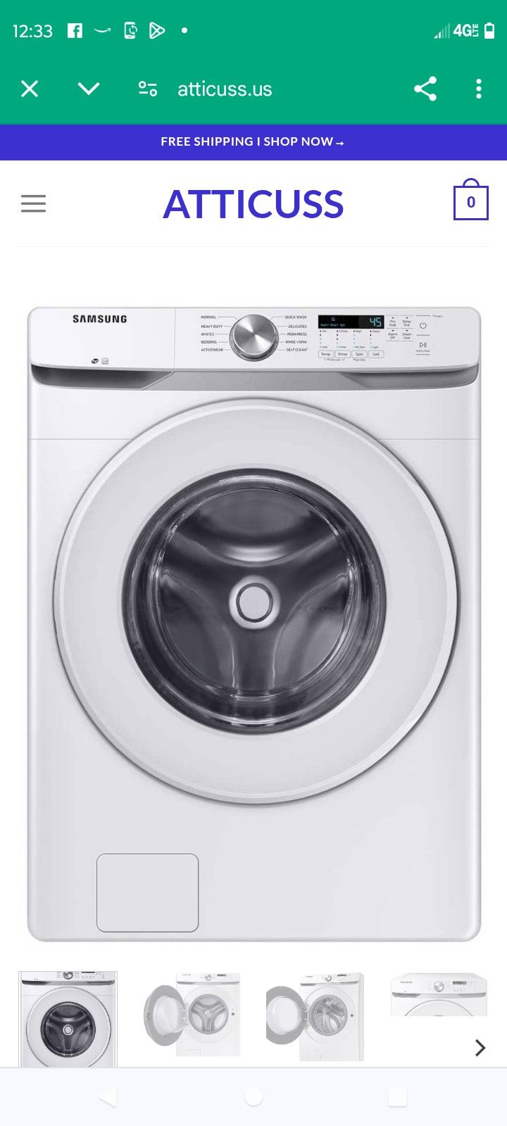 Samsung 4.5 cu Washer