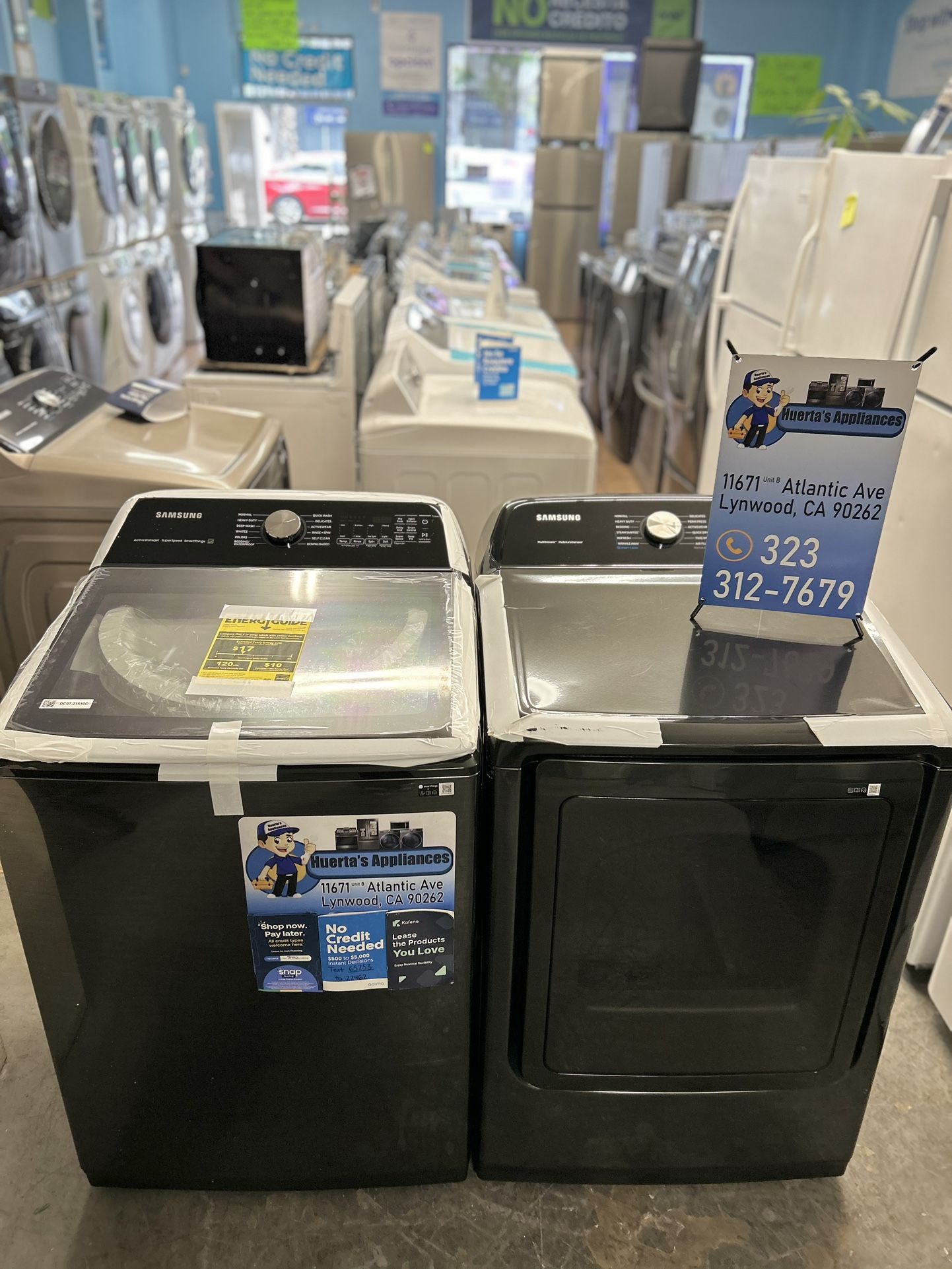 Samsung Washer With Agitator And Dryer Set Black