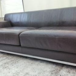 Ikea Leather Modern Sofa With Metal Frame, Delivery Available