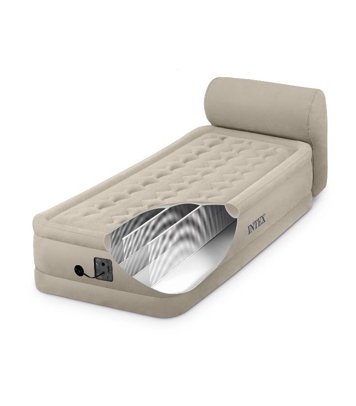 Intex Twin 18" Durabeam Ultra Plush Headboard Airbed Mattress with