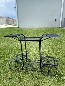 Decorative Metal Multi-Tier Plant Stand Cart