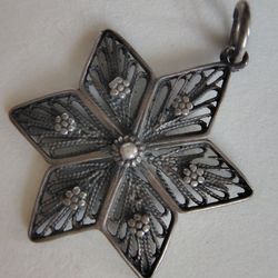 antique silver star pendant