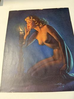 BROWN & BIGELOW 1942’s PIN-UP PRINT ZOE MOZERT NUDE IN SWEET DREAMS FABULOUS