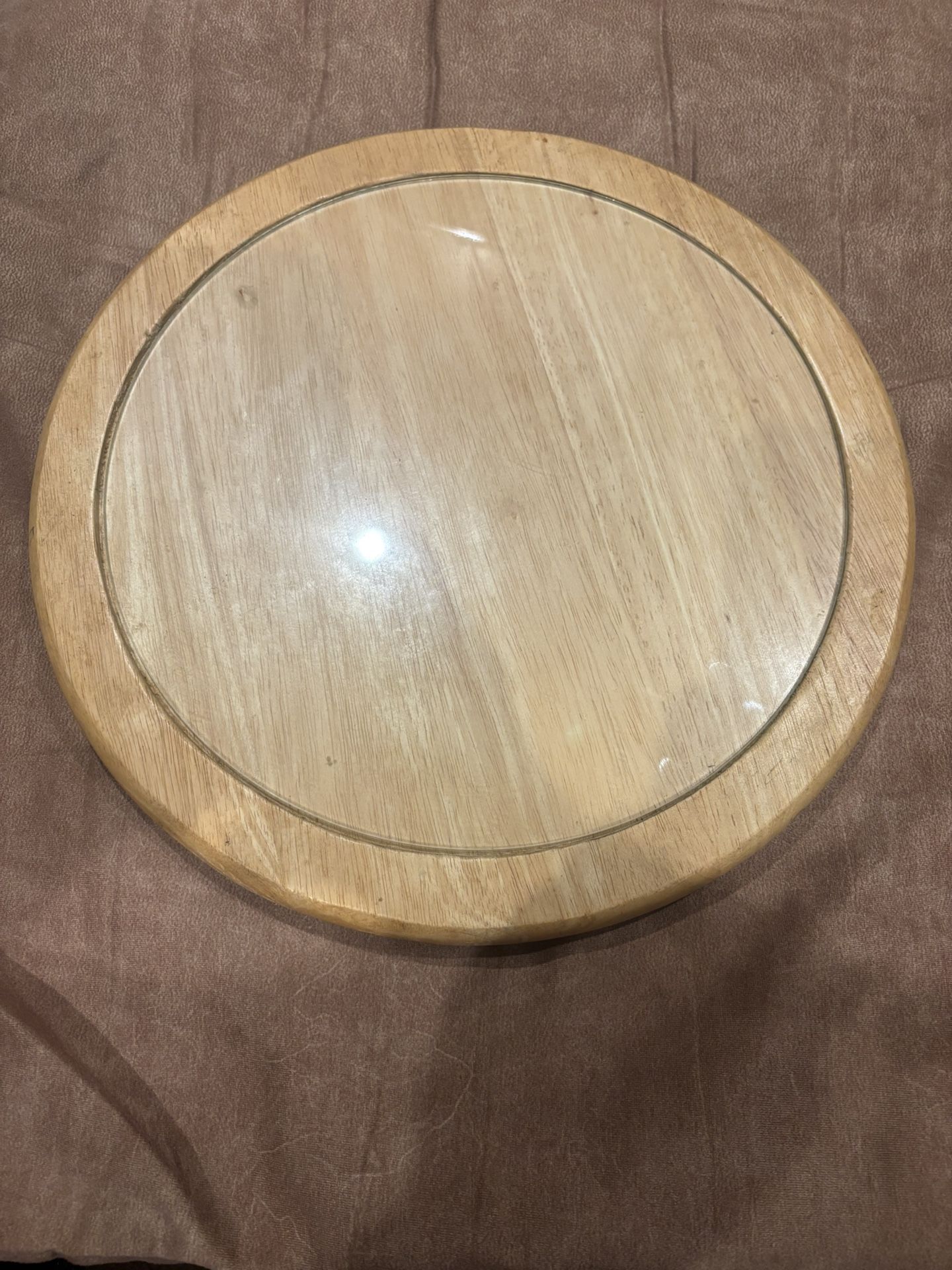 Kitchen Table Rotating Wheel W/Glass Top Insert